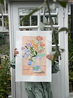 Collage "Lucky clover" av Maria C Bernhardsson. Orginal utan ram. 70x50cm.