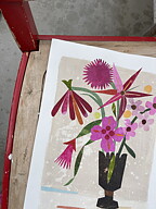 Collage "Rosalinda" av Maria C Bernhardsson. Orginal utan ram. 35cm x 25cm