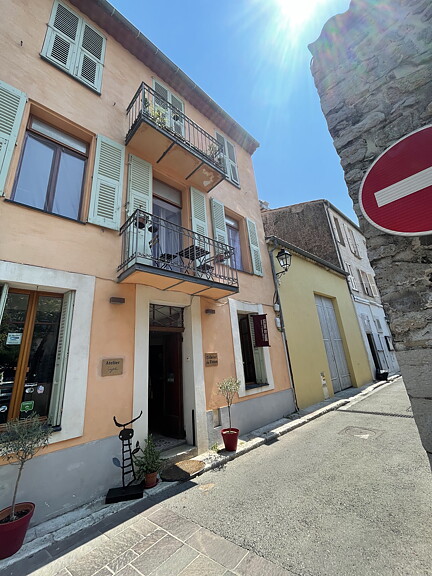 akvarell "Frankrike, Antibes, Galerie du Faune" tavla orginal av Maria C Bernhardsson