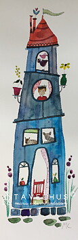 Akvarell "Prinsen och det blå slottet" orginal