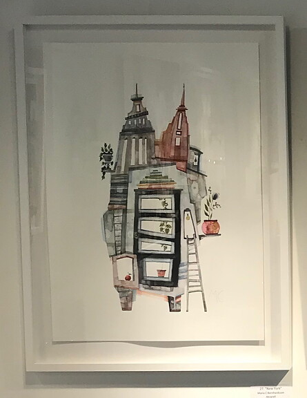  Såld! akvarell  "New York” tavla orginal