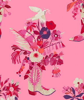 "Howdy /Francis", pink, wallpaper/ tapet