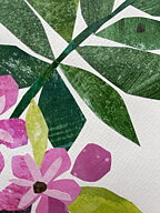Collage "Sommarbukett" av Maria C Bernhardsson. Orginal utan ram. 70x50cm.