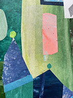 COLLAGE "California" Min stad" AV MARIA C BERNHARDSSON. ORGINAL UTAN RAM. 70X50CM.