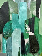 COLLAGE "Skogen" AV MARIA C BERNHARDSSON. ORGINAL UTAN RAM. 70X50CM.
