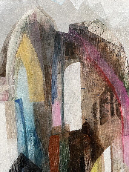 "Randiga berget" akryltavla målad av Maria C Bernhardsson, på duk/ canvas, orginal, utan ram