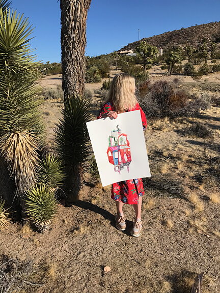akvarell "Joshua Tree" tavla orginal