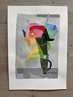 Akryl/ collage "Little rainbow flowers" tavla orginal