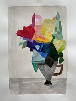 Akryl/ collage "Garden flowers" tavla orginal