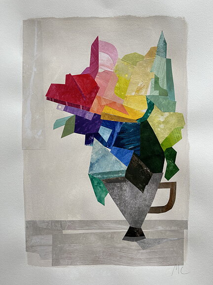 Akryl/ collage "Garden flowers" tavla orginal