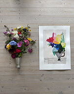 Akryl/ collage "Garden flowers" tavla orginal