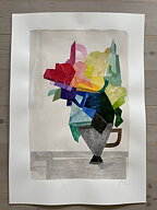 Akryl/ collage "Garden flowers" tavla orginal