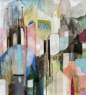 Såld "Barcelona" Akryltavla målad av Maria C Bernhardsson/ MC, orginal