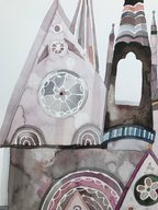 Såld! akvarell "Notre Dame" tavla orginal