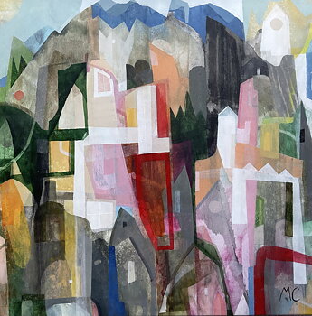 "The Hills" / Akryltavla målad av Maria C Bernhardsson, på duk, orginal