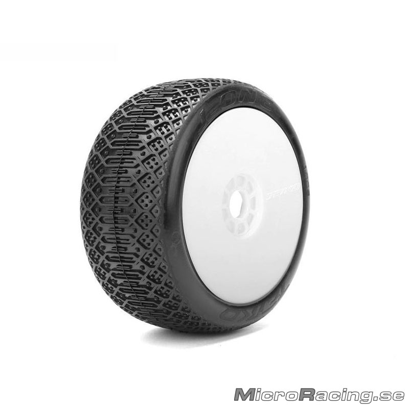 JETKO - J One, Wet, 1/8 Buggy, Preglued, White Rim, 1pair