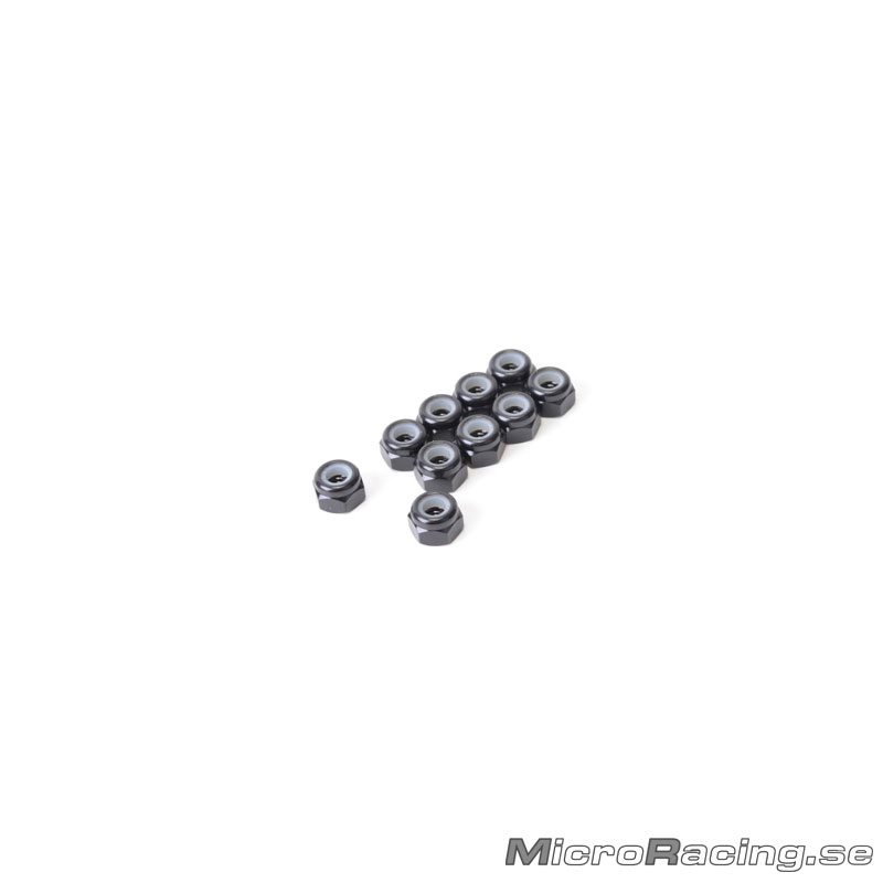 SCHUMACHER - M3 Nut, Nylon, Black, Aluminum, 10pcs