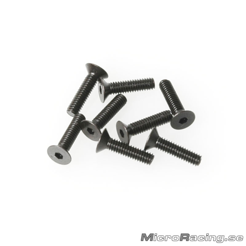 SCHUMACHER - M2.5x10mm, Flat Head Screws, Hex, 8pcs