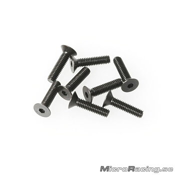 SCHUMACHER - M2.5x10mm, Flat Head Screws, Hex, 8pcs