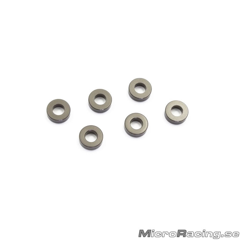 KYOSHO - M3x6x2mm Washer, Gun Metallic, Aluminum, 6pcs
