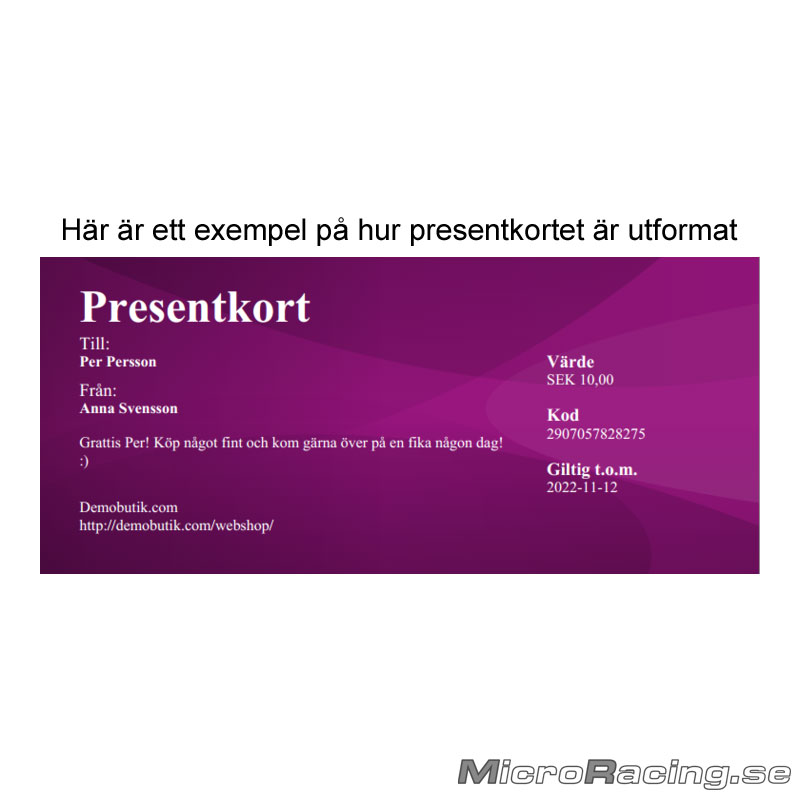 MICRORACING - Gift Card 800 sek - 2