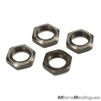 KYOSHO - Serrated Wheel Nuts, Gun Metallic, 1/8 Off Road, 4pcs