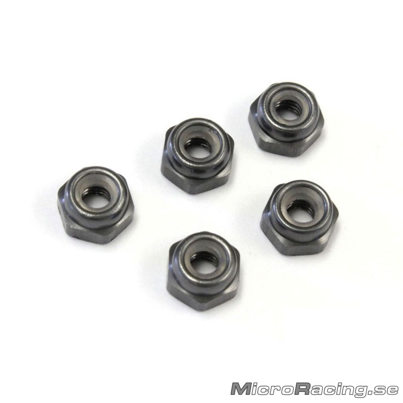 KYOSHO - M2.6mm Nut, Nylon, Gun Metallic, Aluminium, 5ps