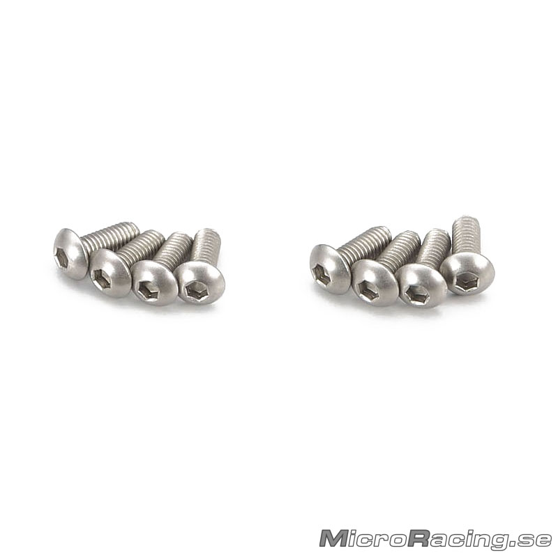 KYOSHO - M3x8mm Skruv, Kullrig, Insex, Titan, 8st