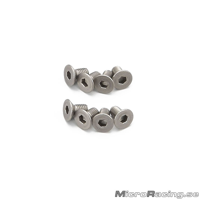 KYOSHO - M3x6mm Flat Head Screws, Hex, Titan, 8pcs