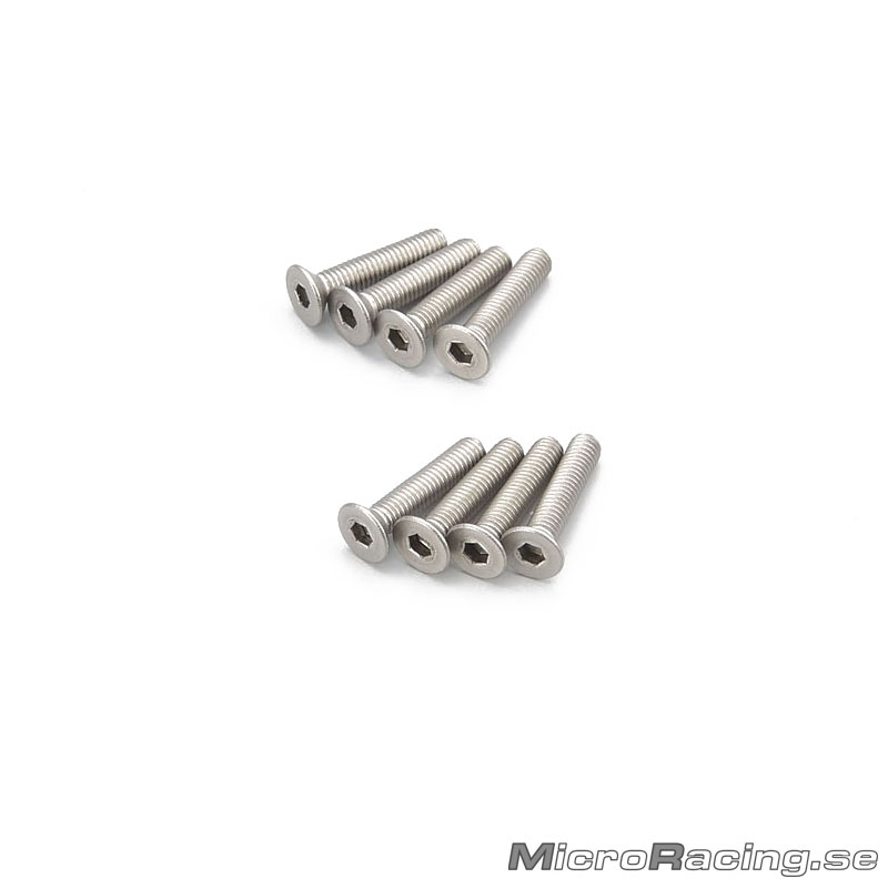 KYOSHO - M3x15mm Skruv Försänkt, Insex, Titan, 8st
