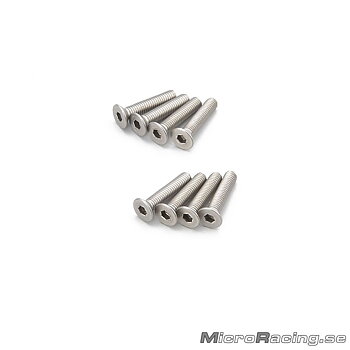 KYOSHO - M3x15mm Skruv Försänkt, Insex, Titan, 8st