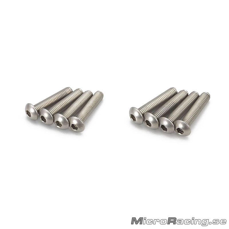KYOSHO - M3x15mm Skruv, Kullrig, Insex, Titan, 8st