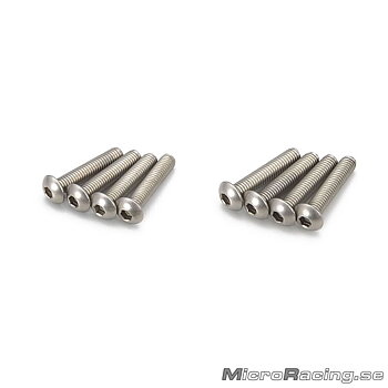 KYOSHO - M3x15mm Skruv, Kullrig, Insex, Titan, 8st