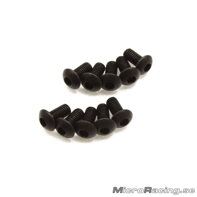 KYOSHO - M3x6mm Skruv, Kullrig, Insex, Stål, 10st
