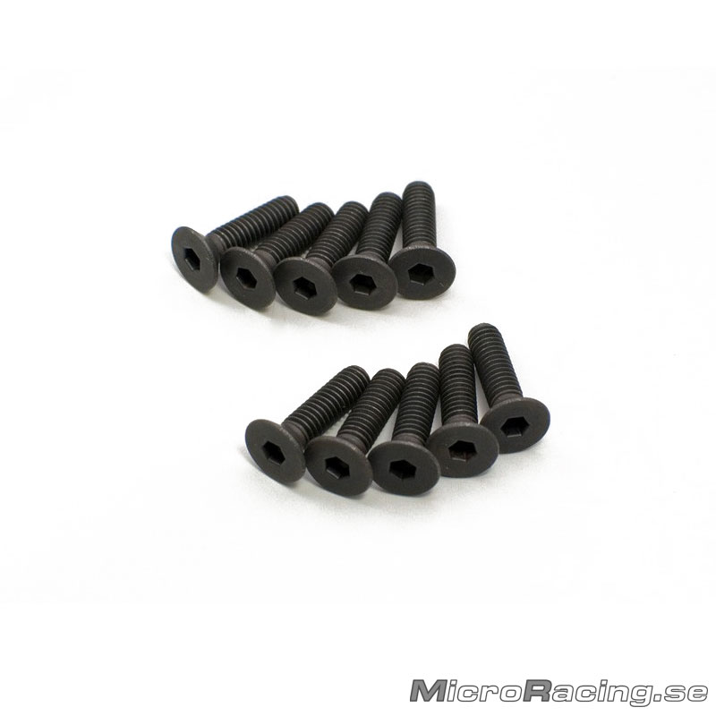 KYOSHO - M4x15mm Flat Head Screws, Hex, 10pcs