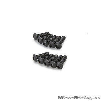 KYOSHO - M3x12mm Skruv, Kullrig, Insex, Stål, 10st