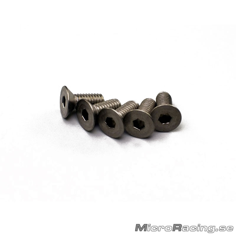 KYOSHO - M4x10mm Flat Head Screws, Hex, Titan, 5pcs
