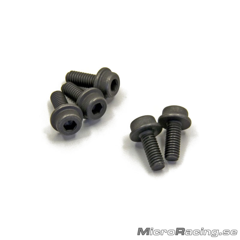 KYOSHO - M4x10mm Skruv, Kullrig, Insex, Fläns, Stål, 5st