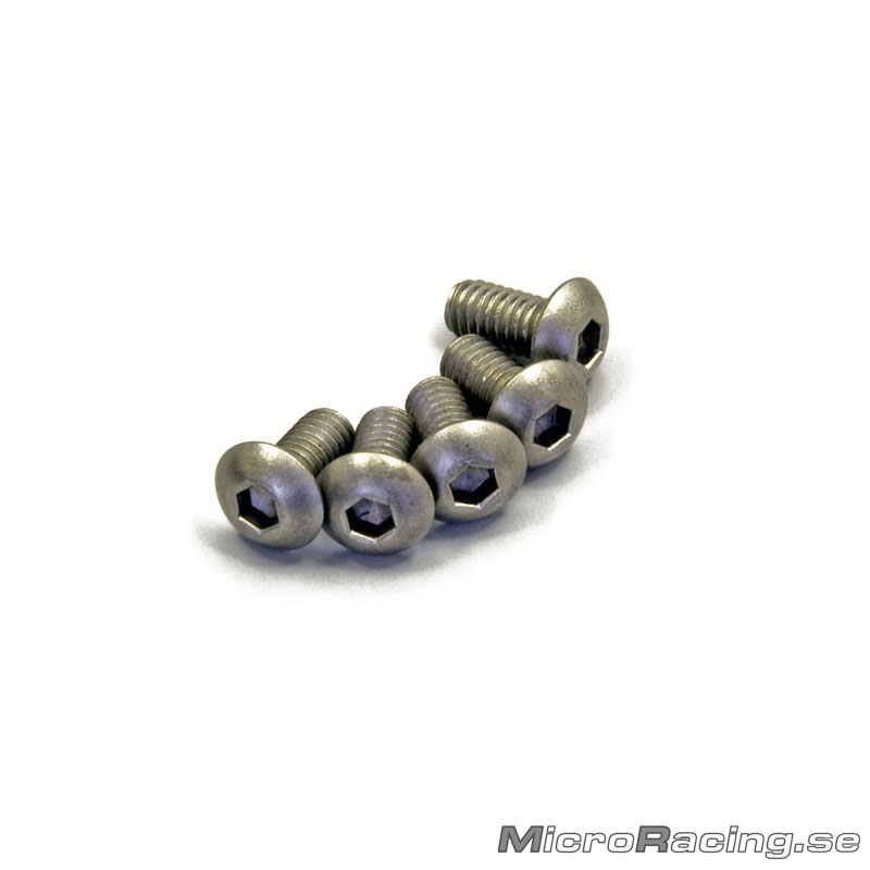 KYOSHO - M2.6x6mm, Button Head Screws, Hex, Titan, 5pcs