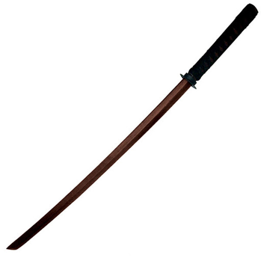 Burgandy Hårdträ Bokken med Tsuba