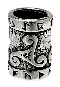 Silver Triskele Skäggpärla  - 2