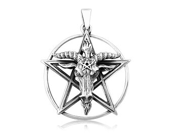 Baphomet Pentagram Hänge i silver