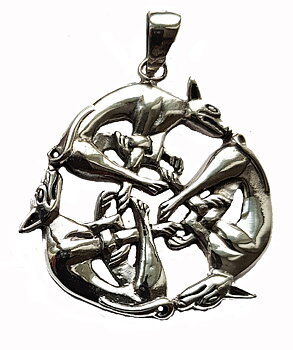 Tre Keltiska Hundar - Silver