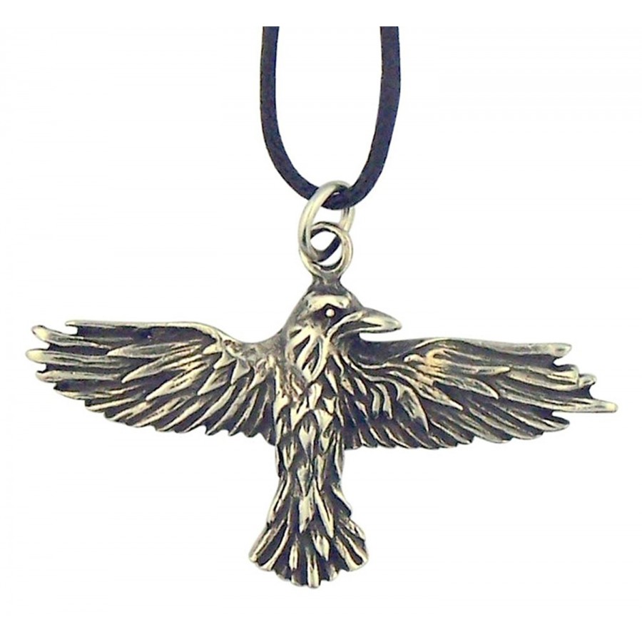 Flygande Korp Hänge i Silver - 28mm