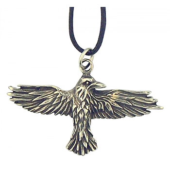 Flygande Korp Hänge i Silver - 28mm