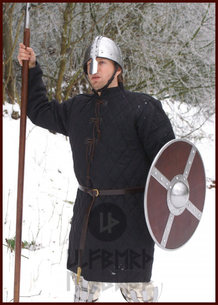 Lång Gambeson, bomull med ullfyllning, Svart - XL