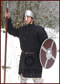Lång Gambeson, bomull med ullfyllning, Svart - XL