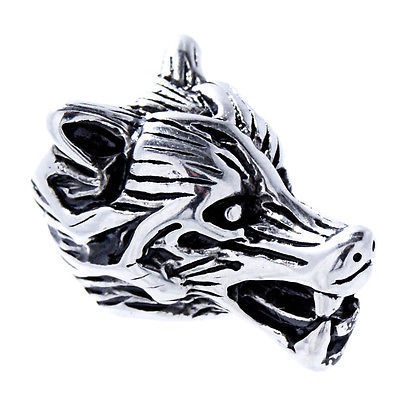 Varg skäggpärla i silver - 8mm hål - 3