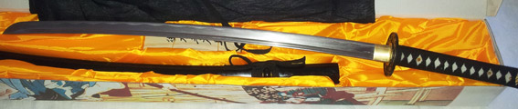 Damaskstål Katana - Svart - 4