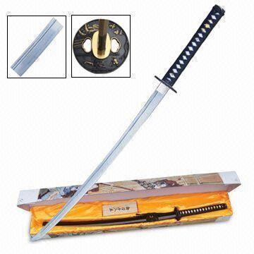 Damaskstål Katana - Svart